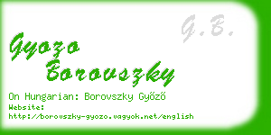 gyozo borovszky business card